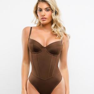 Popilush The Shapewear Bodysuit Corset Style Thong Bodysuits  Womenswear Tops Clothing Underwear Spaghetti Strap-Creator Live