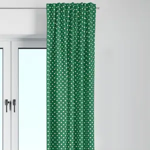 Bacati - Single Light Filtering Curtain Panel Pin Dots Green