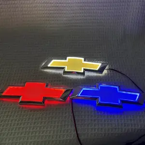 5D Cold Light LED Luminous Car Emblem Badge Light Compatible With Chevrolet Cruze Malibu Epica Captiva Aveo Lova Front Rear Glowing Logo Exterior Decoration Accessories