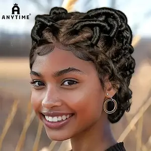 Anytime Luxurious Full Lace Braided Heat-Resistant Synthetic Hair Wig, Soft and Natural-Looking, Suitable for All Genders, Perfect for Halloween Cosplay and Everyday Wear