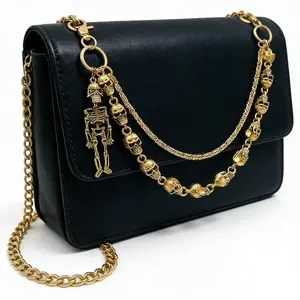 Skull Wallet Chain Gothic Punk Bicycle Jeans Chain, Metal Pants Keychain, Belt and Wallet Accessories, Unisex Bag Accessory