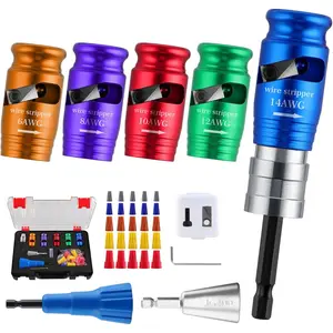 Wire Twister Tool for Drill for 6/8/10/12/14 AWG, 10 in 1 Quickly Drill Wire Stripping and Twisting Tool Kit