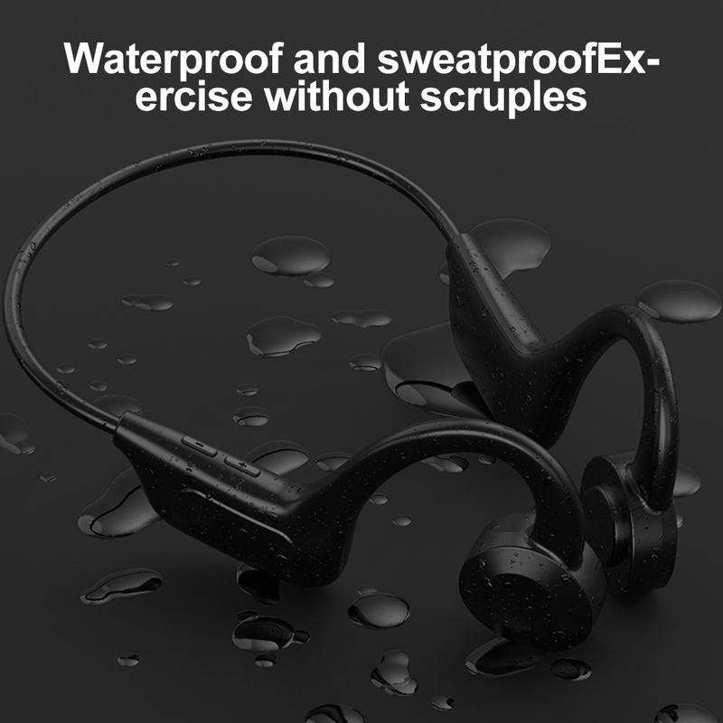 MAGQU Bone Conduction Neckband Wireless Headphones, Sports Open-Ear Earphones - Lightweight & Comfortable, Ultra-Long Battery Life, Waterproof & Sweatproof, Built-in Microphone, Stereo Earbuds (Black) Electronic Audio headphones bluetooth