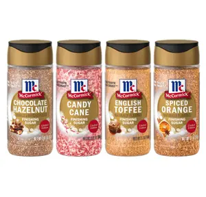 McCormick Finishing Sugar Variety Pack, Limited Edition, Includes Seasonal Winter Flavors Like Chocolate Hazelnut, Candy Cane, English Toffee, and Spiced Orange, For Baking & Beverages, 14.82 oz