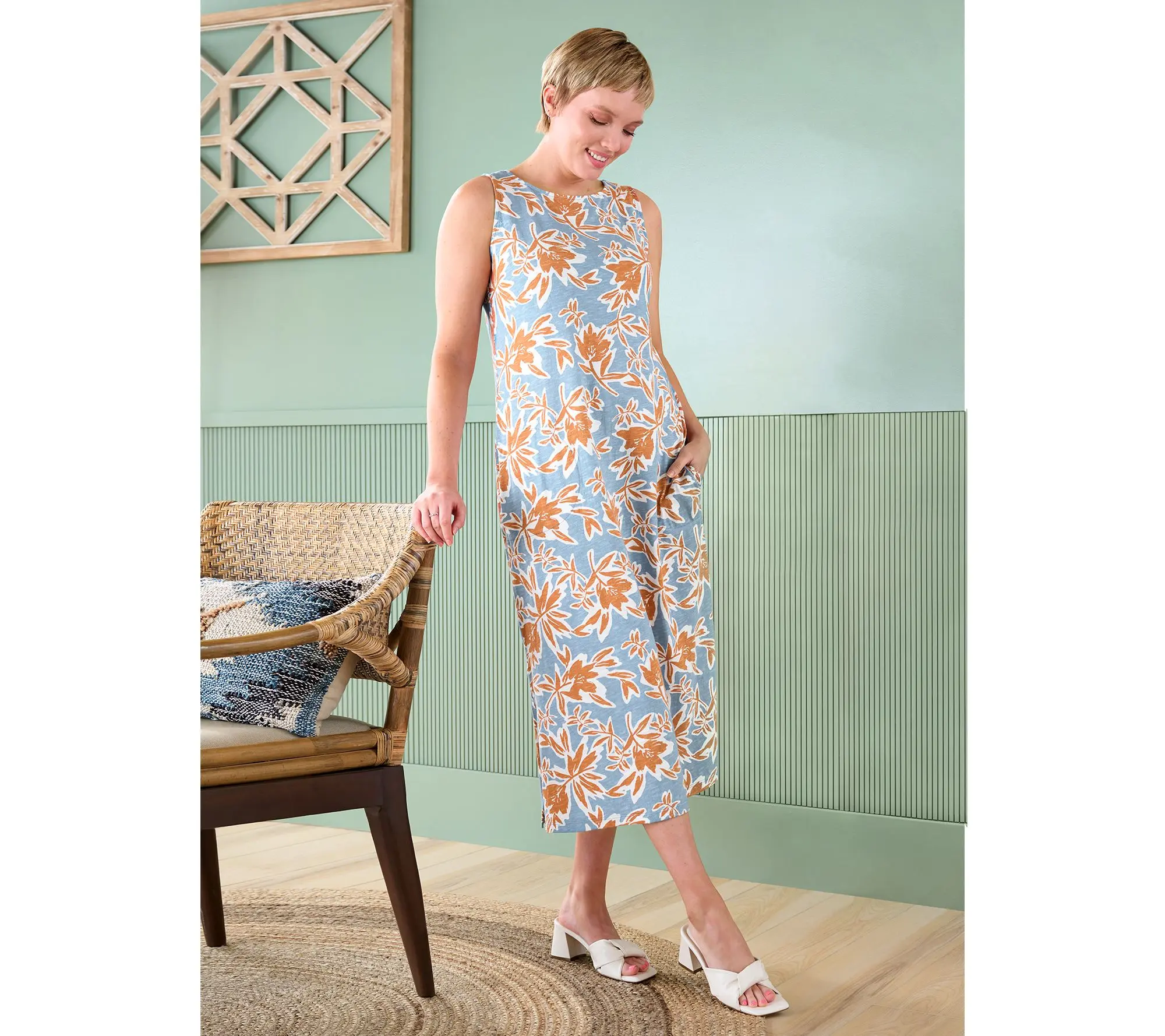 qvc denim dress Women's Casual & Co. Naturals Linen-Blend Jersey Regular A-Line Midi Size:US 16P Beach Boho White Lace prom dresses near me C wonder C Wonder Wonder Stretch