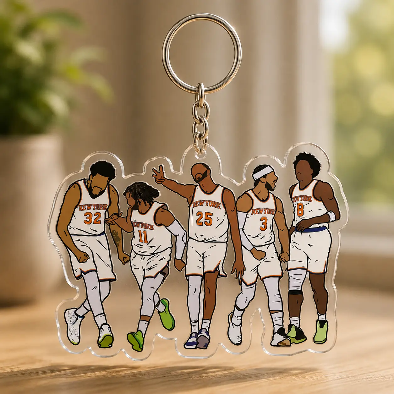 NY Basketball Fans Acrylic Keychain Sports Team Inspired Gift