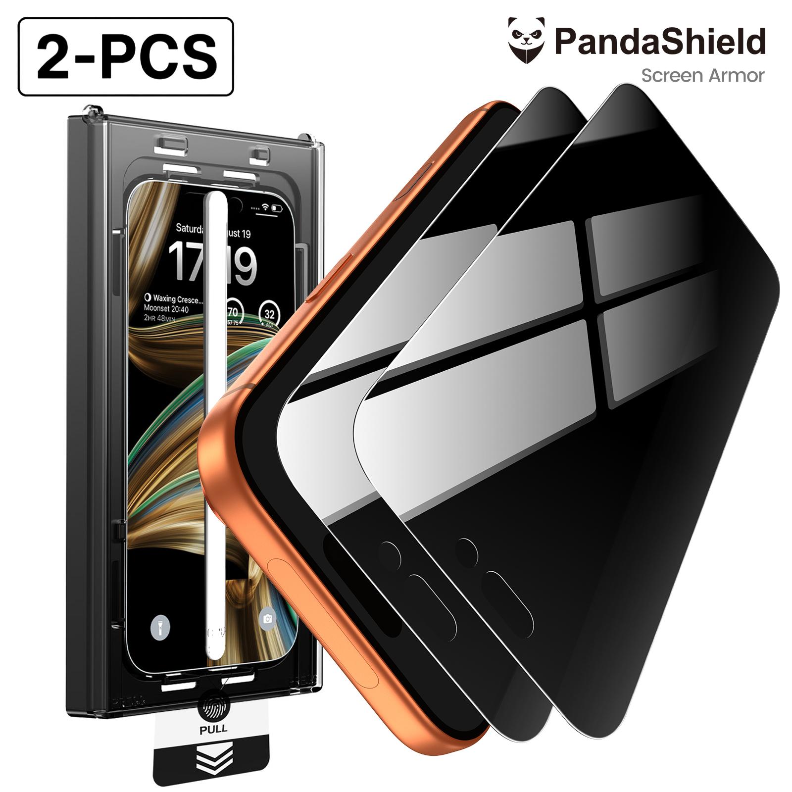 [2-PCS] PandaShield HD&Privacy Screen Protector for iPhone 13,14,15,16,17,18 plus pro max – Anti-Spy, Easy Install bo, 9H Hardness, Full Coverage, fully protection, protector 17 pro max