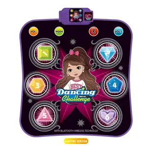 Kids Electronic Dance Pad with Light-up 6-Button & Wireless Bluetooth, Music Dance Game Mat with Built-in Music 9 Levels and 3 Modes, Birthday Gifts, Toys for Girls Ages 4-8, 8-12 Xinqi
