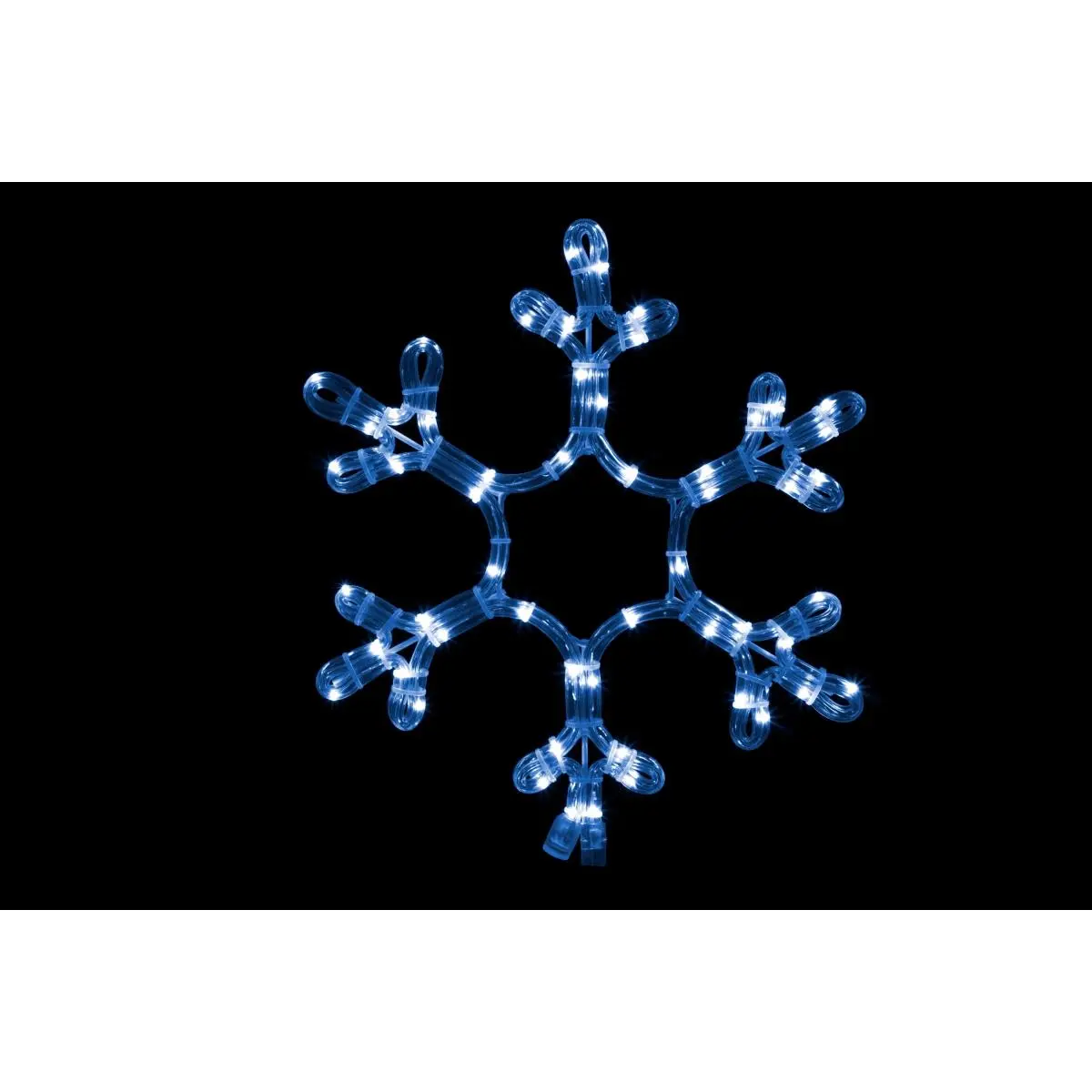212 MAIN 12 in. Metal LED Lighted Blue Snowflake Ornament - UV-Resistant Rope Light, Festive Home Decoration