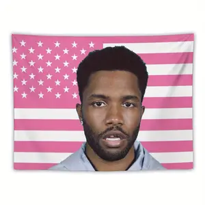 Frank Ocean Music Album Cover Tapestry Flag 3x5ft – Vibrant Pink & White American Flag Design with Stars, Perfect for Dorm Room, Home Decor, or for Man Cave Wall Art Gift, Home Wall Art |   Artistic Tapestry |   Durable Wall Hanging