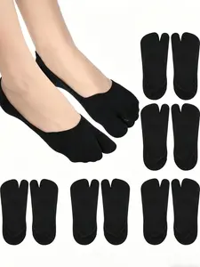 5 Pairs Tabi Invisible Socks, Invisible Low-Cut Liner Split Toe Socks for Women Men, Breathable Non-slip Fit Tabi Socks for Flats, Loafers, Sneakers