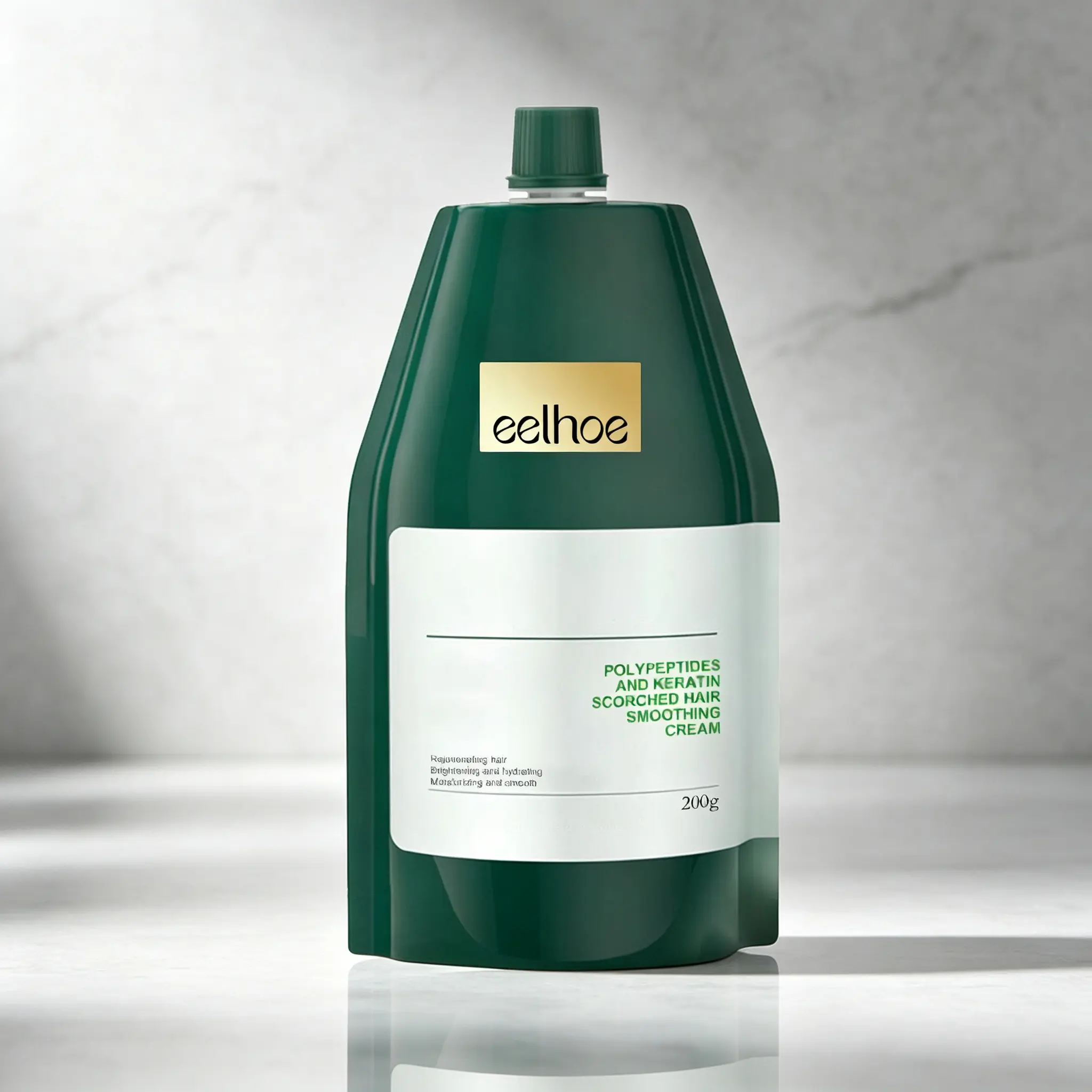 Keratin Smoothing Cream and Deep Repair Treatment with Polypeptide for Frizzy, Dry, Damaged Hair - Softens Unruly Strands and Restores Texture, 200g, Contains-Keratin, Restoring Texture, Scorched, Softening Unruly Hair