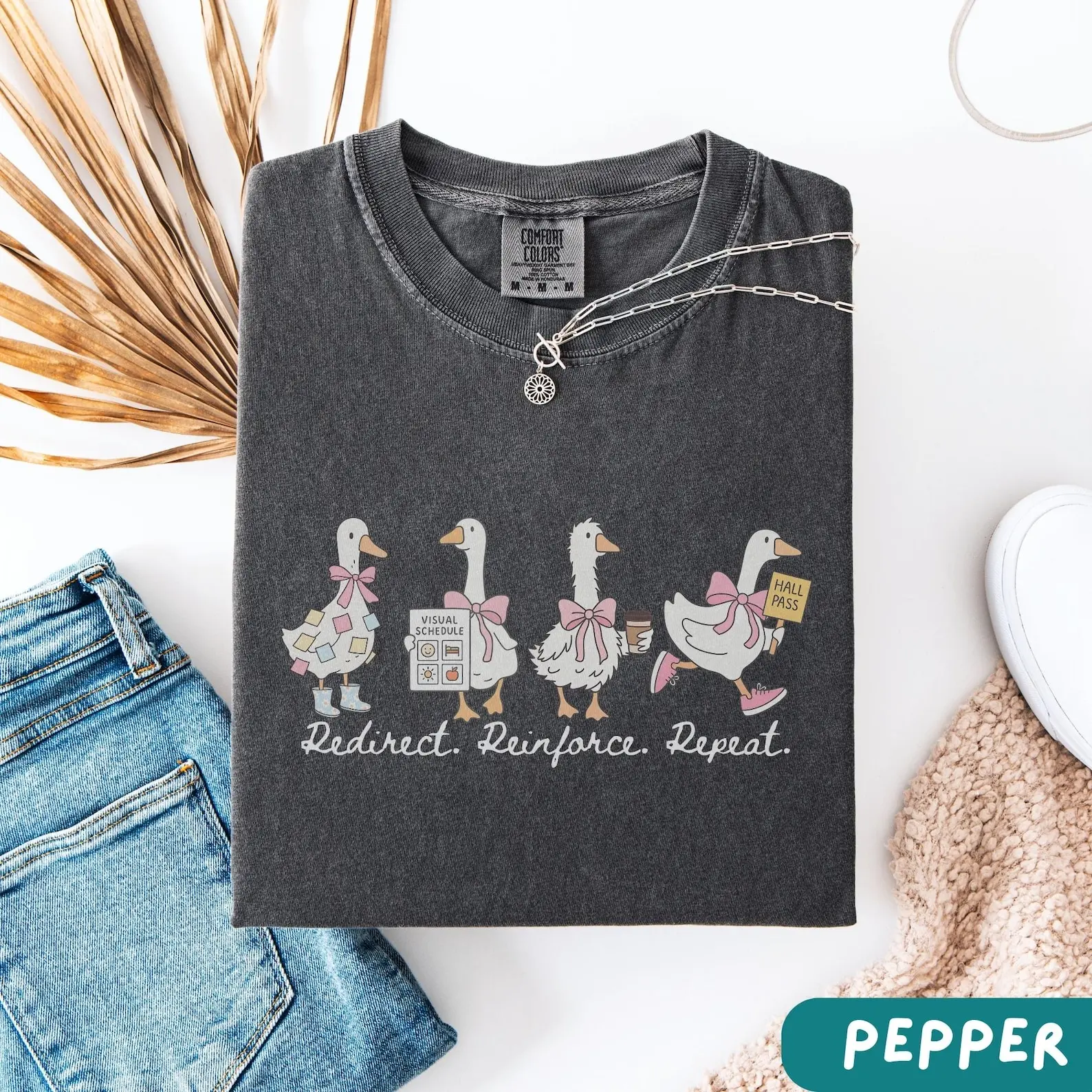 SPED Teacher Goose Shirt, Redirect Reinforce Repeat Shirt, Paraprofessional Aide Tee, Special Education Teacher Gift, Back To School