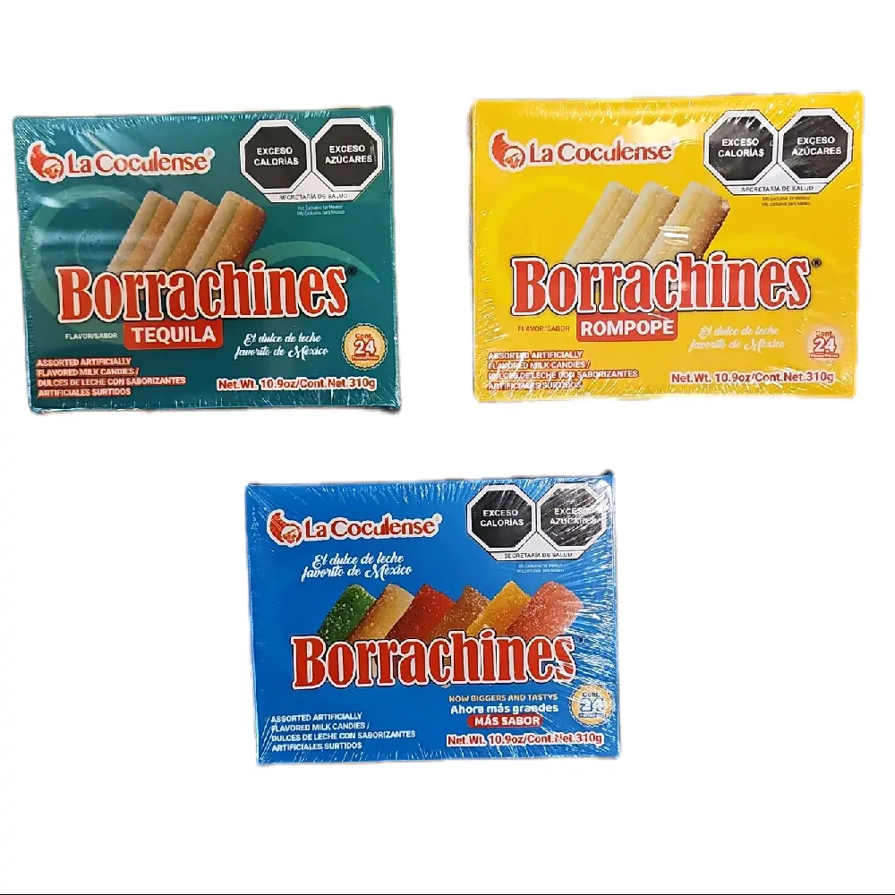 Borrachines - Assorted artificially flavored milk candies, 30 Pieces Pack