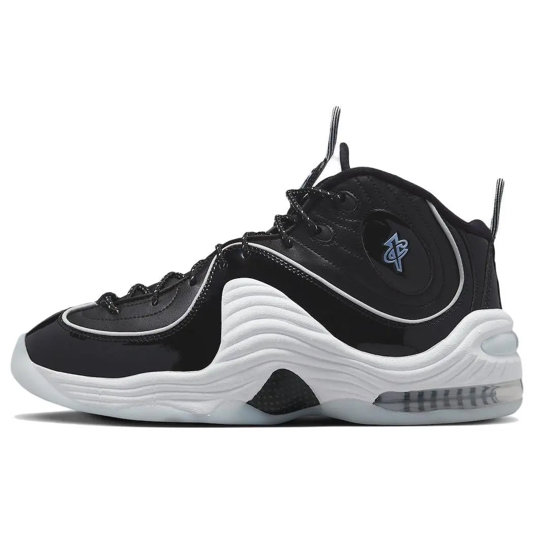 Nike Air Penny 2 Black Patent Football Grey Retro Cushioned Durable Low Top Basketball Shoes Unisex DV0817-001