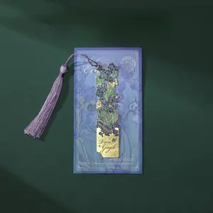 Vintage Art Metal Bookmark with Tassel, 1 Count Colorful Bead Design Bookmark, Reading Supplies for Book Lovers, Writers and Students, Gift Ideas, Book Accessories