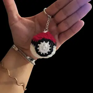 Handmade Pokéball Keychain Glow in the Dark Crochet Design Unique Accessory for Pokémon Fans