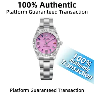 Rolex Oyster Perpetual 177200 Ladies' Watch with Aftermarket Pineapple Bezel Automatic Movement 31mm Stainless Steel Pink Dial WHT030404