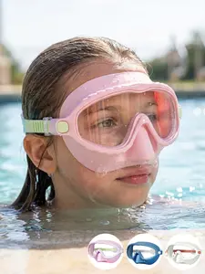 Kids Professional Swim Goggles 2026 Model, Waterproof Anti-Fog HD Wide Frame with Nose Cover & Ear Plugs, Soft Silicone Comfort Adjustable Strap, UV Protection Swimming Glasses for Boys Girls 3-12 Years Pool Beach Sports, Diving Swimming Goggles