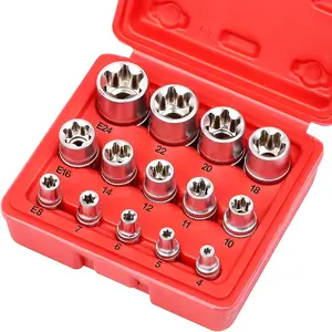 Hexagonal Spline Star Socket Combination Car Repair Tool Plum Socket, With Storage Box Socket Wrench Set