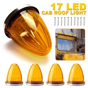 5PCS 17LED Amber Cab Marker Lights Top Roof Running Lamp Lens for Truck Trailer RV fathersdaygift