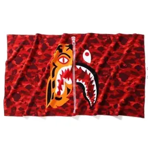 Bape Tiger Shark Beach Towel Red Camo