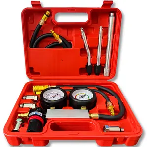 Automotive Engine Cylinder Leak Down Tester Kit, Compression Leakage Detector with Extension Rod, Pressure Test Tool for Cars, Trucks & Motorcycles