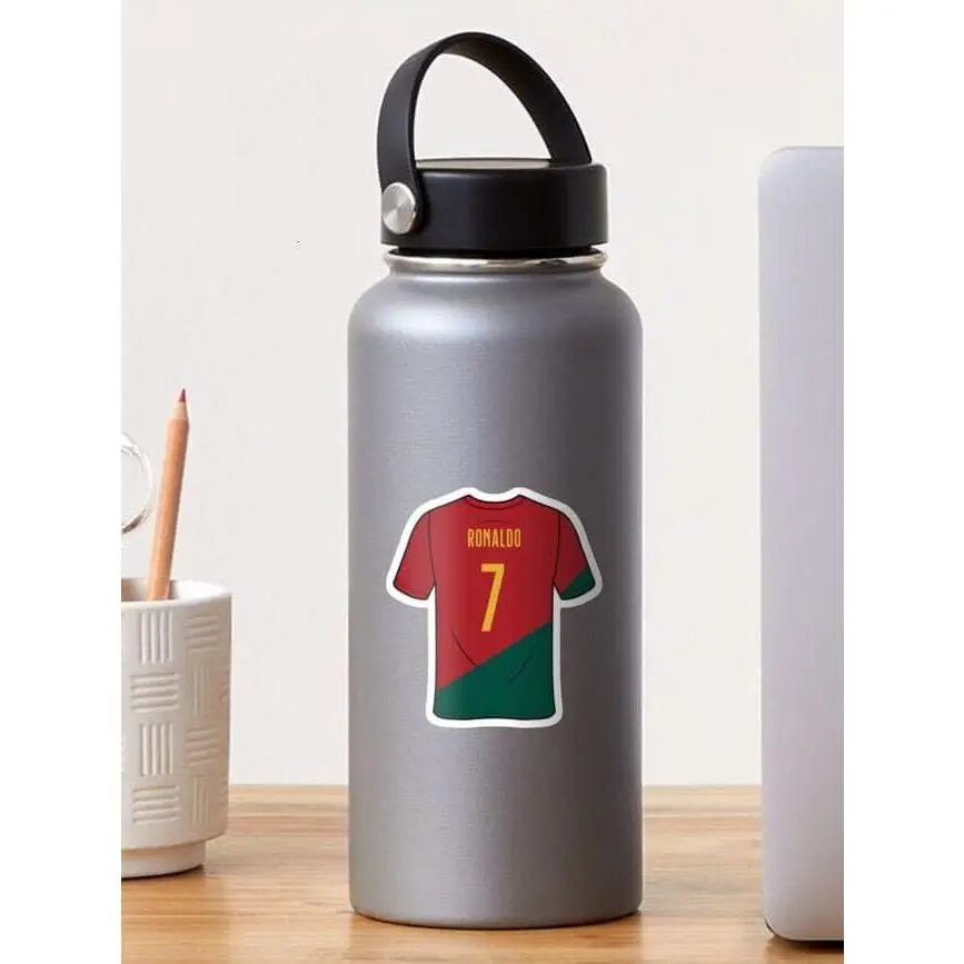 Classic Ronaldo Home Jersey Design Peel-and-Stick Decorative Stickers, Ideal for UEFA 2022 Tournament, Perfect for Ronaldo Fans and Football Fans for Item Personalization