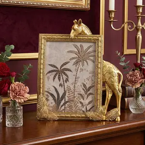 Resin Giraffe Shape Rectangular Photo Frame, Indoor Desktop Decorative Item, Home Photo Display, Festive Decoration