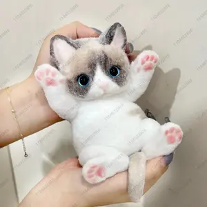Big Kitty Taba Squishy Soft Cat Fidget Toy Food-Grade Silicone Squeeze Toy ASMR Stress Relief Novelty Toy For Children Gift