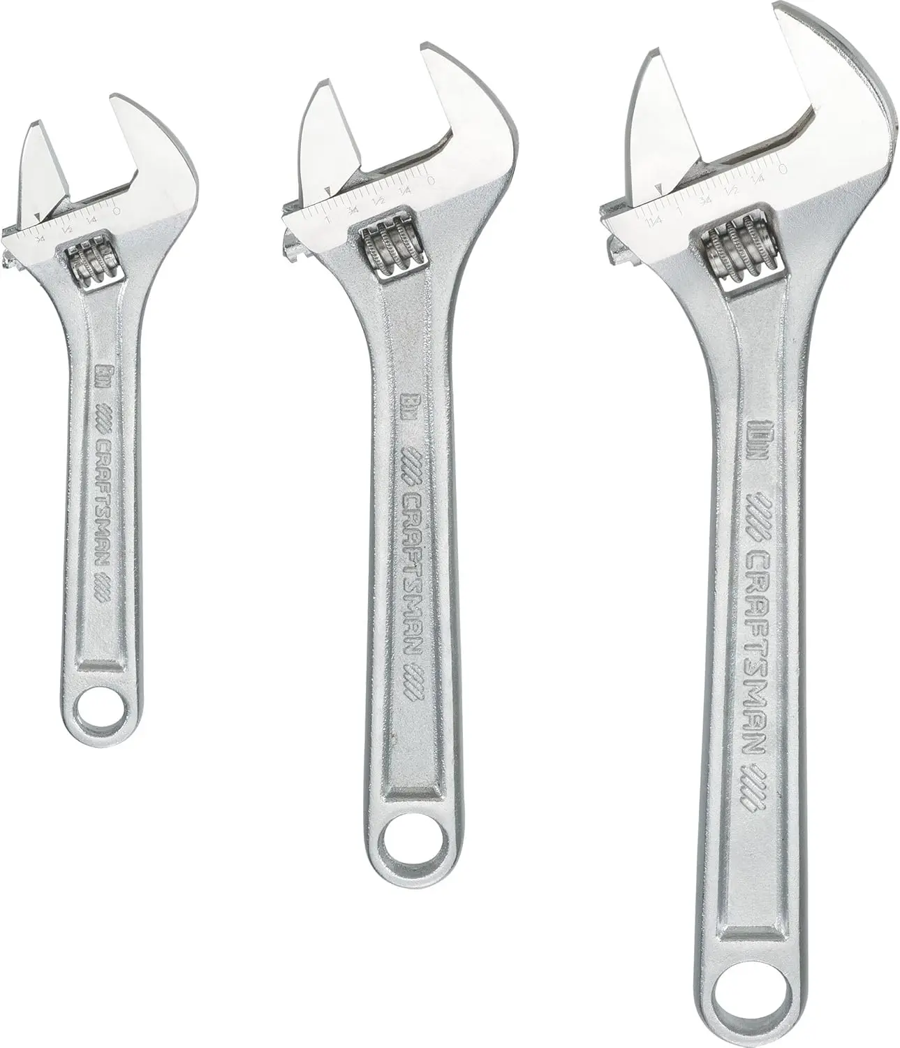 CRAFTSMAN Adjustable Wrench Set, 3-Piece, All Steel, Metric & SAE Scales, Model CMMT12001 for Home & Automotive Use