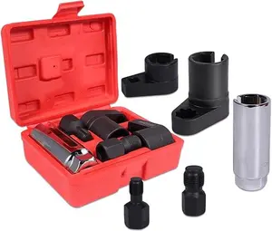 5-Piece Forged O2 Oxygen Sensor Socket & Thread Chaser Set – Automotive Tool for Sensor Removal