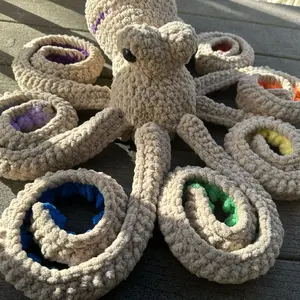 Giant octopus rainbow colored