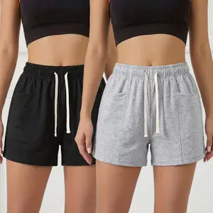 95% polyester fabric 3-pack women’s solid-color summer casual shorts: home hot pants/sport shorts, casual elegant cycling shorts; beach and outing summer wear, new for summer, vacation elegant casual shorts, basic essential short style.