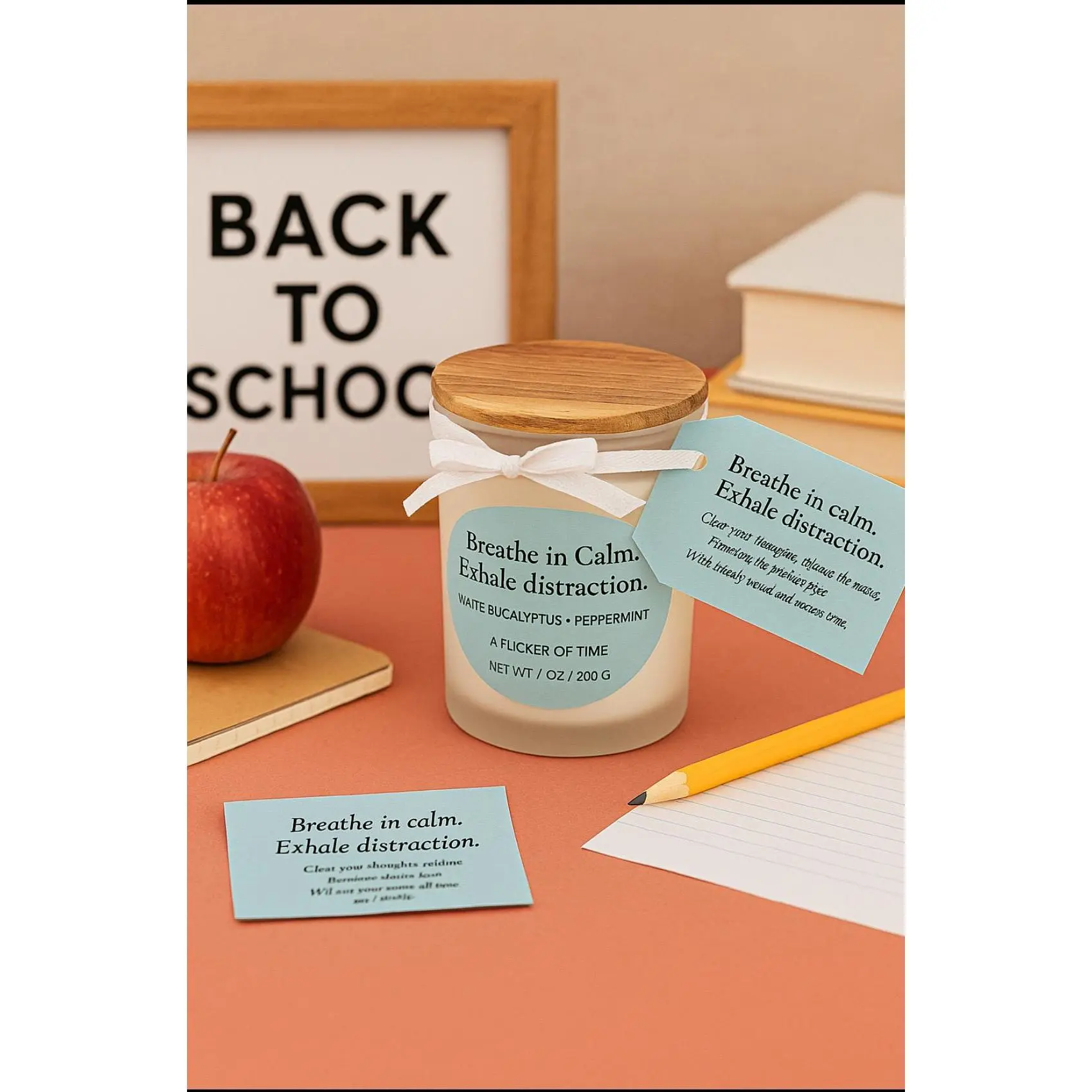 Back to School Focus Candle – Peppermint & Eucalyptus Soy Candle for Clarity