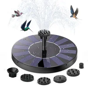 Solar Fountain,  Solar Powered Bird Bath Fountain Pump with 4 Nozzles ，for Bird Bath, Garden, Pond, Pool, Outdoor