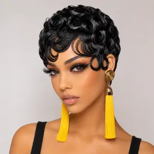 Retro Finger Wave Short Curly Wig Realistic Look for Baddie Style