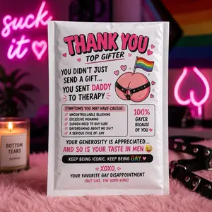 Gay Prank Mail for Gay Top Gifters, Novelty Party Game for Practical Jokes