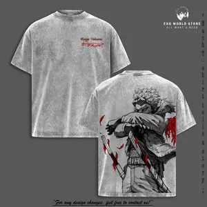 My Hero Academia Keigo Takami "Hawks" Oversized Vintage Wash T-Shirt, Heavyweight Cotton Anime Graphic Tee for Men & Women