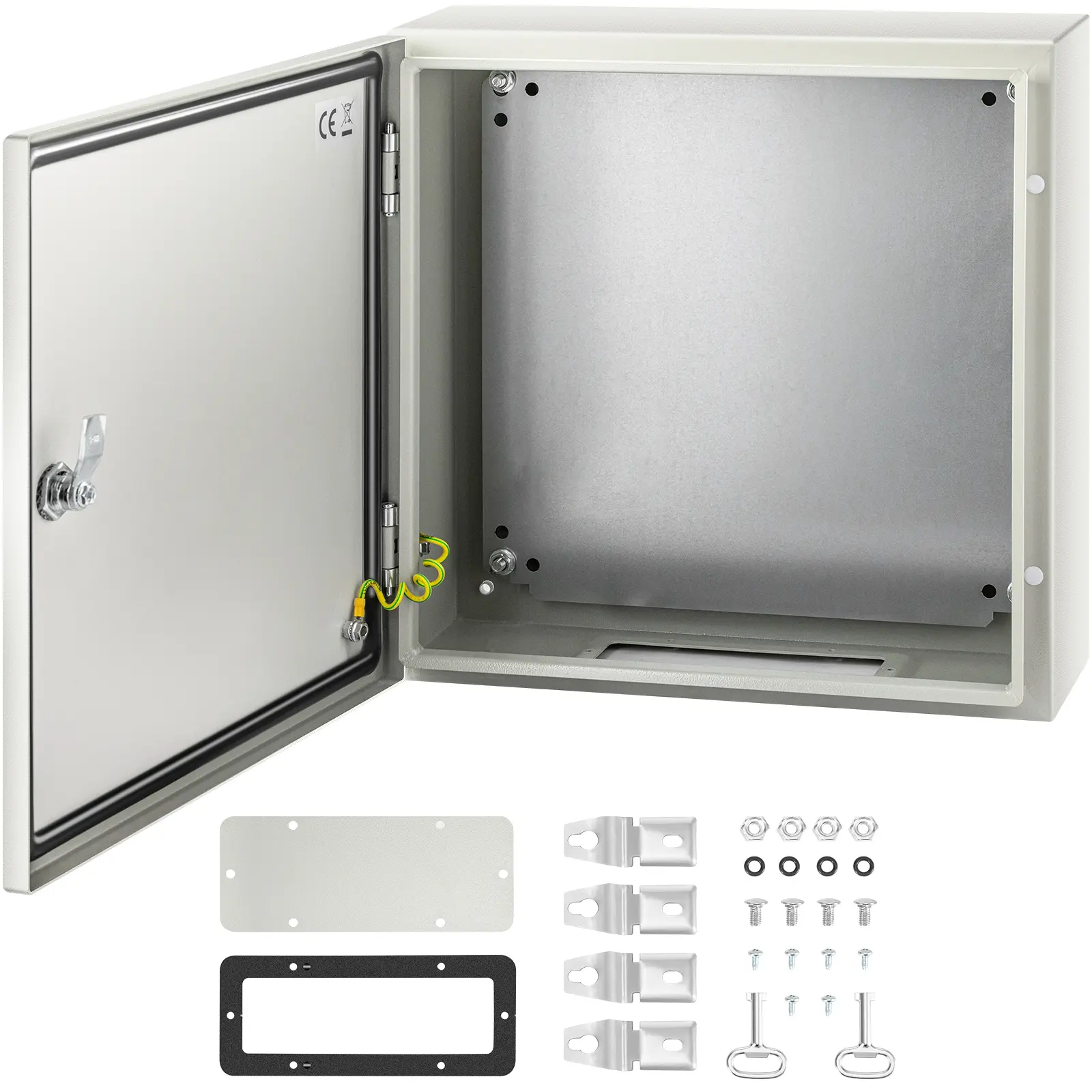 VEVOR NEMA 4X Steel Electrical Enclosure, 16x16x6 in IP66 Waterproof Dustproof Junction Box with Mounting Plate, Indoor/Outdoor Protector for Home Improvement Electrical Supplies (DealsForYouDays), Cerohs