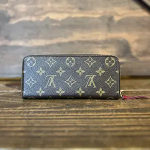 Pre-owned Louis Vuitton Coated Canvas Small Leather Goods Clemence Fuchsia Monogram Canvas Wallet
