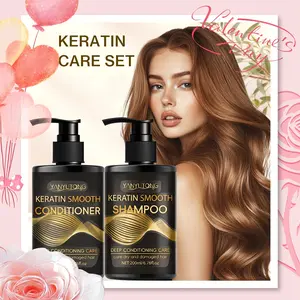 400mlKeratin Hair Care Set, 200mlShampoo+200mlconditioner, Moisturizes Hair And Scalp, Breaks And Splits-professional, Non Frizzy And Silky Hair For Dyeing Hair And Heat Damage, For All Hair Qualities, Valentine'S Day, New Year, Mother'S Day Gifts