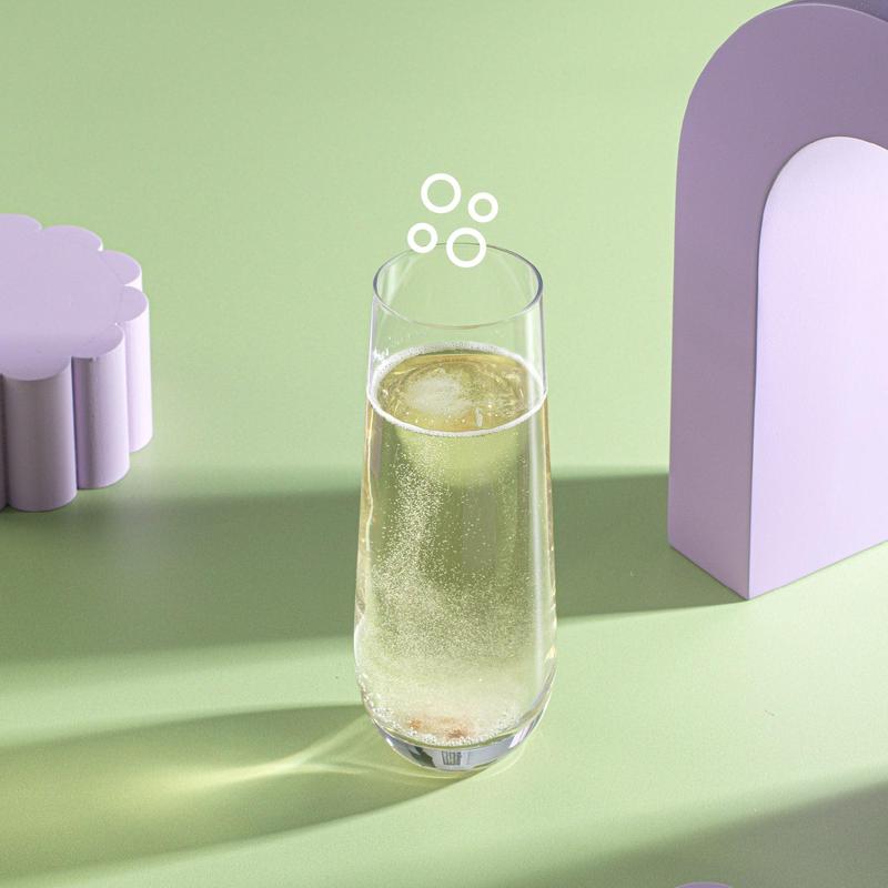 Milo Champagne Glasses, Set of 8 Stemless Flutes