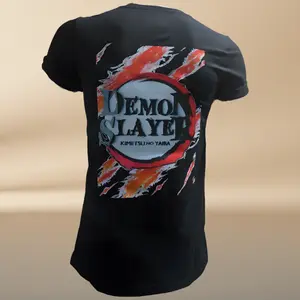 Anime Tees T-Shirt Y2K Crew Neck Medium Length Summer Bold Design Double Print Superior Quality Fabric Vibrant Prints for All Ages