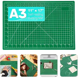 Self Healing Cutting Mat, 17" x 11", Double-Sided Rotary Cutting Mat for Sewing, Quilting, Scrapbooking & Craft, Large Craft Cutting Board for Hobby Use(A3), Green