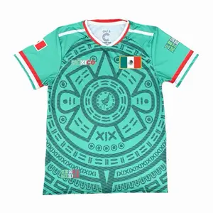 Green Mexico Aztec Jersey with Intricate Design and Team Logos for Sport Fans Comfortable Fit Ideal for Game Days Parties