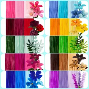 3-color series pipe cleaners - various bright colors, thick and fluffy chenille stems, suitable for arts and crafts, ideal for making animals, flowers, and DIY holiday decorations