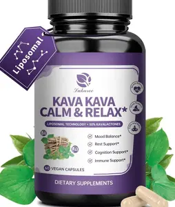 Kava Kava Root Extract Supplement - Liposomal Kava Capsules with L Theanine 200mg, 50% Kavalactones, Relax Calming Kava Extract, Vitamin B6, B12 - for Sleep, Mood, Cognitive & Immune Support, 60CT