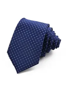 Men's 7cm Fashion Tie Design Polka Dot Tie, Silk-Like Material, Blue Polka Dot Tie, Perfect for Wedding and Business Gifts, Stylish Tie Design