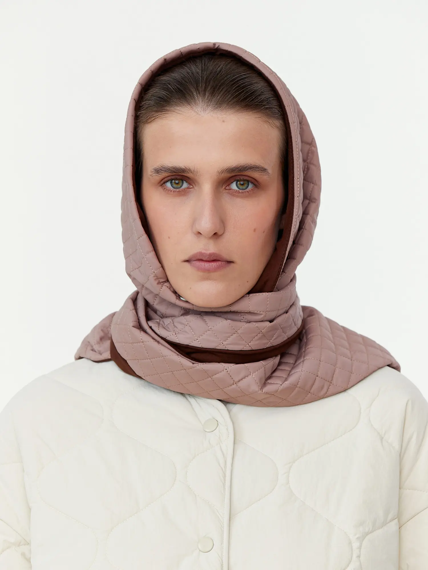 Waterproof Quilted Scarf in Beige